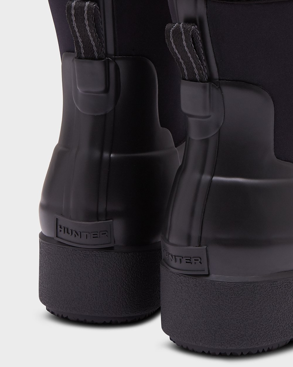 Botas Creeper Hunter Mujer - Refined Slim Fit Neoprene Chelsea - Negros - ERBFQVA-80